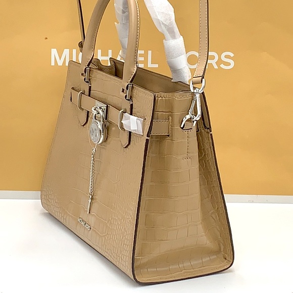 Michael Kors Hamilton Medium
Satchel Crossbody Croc Embossed CAMEL COLOR - Picture 12 of 16